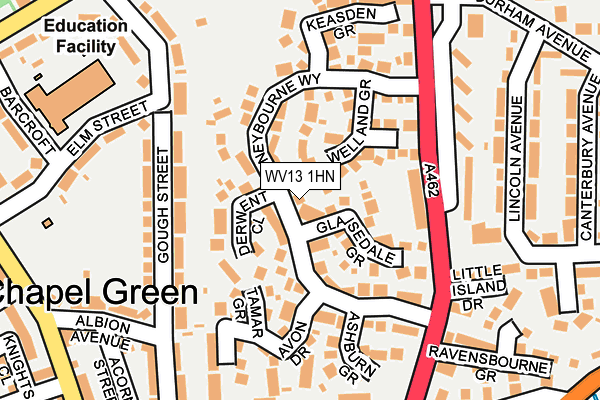 WV13 1HN map - OS OpenMap – Local (Ordnance Survey) WV13 1HN map - OS OpenMap – Local (Ordnance Survey)