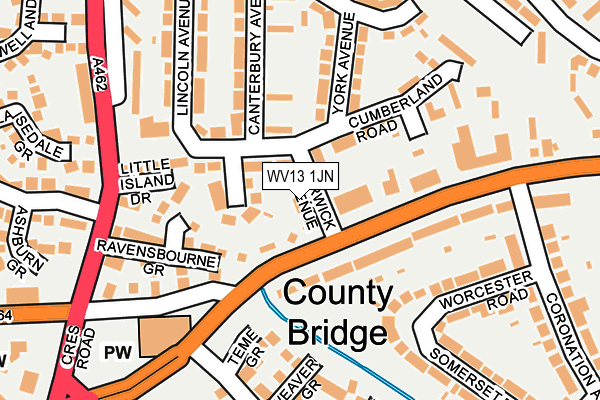 WV13 1JN map - OS OpenMap – Local (Ordnance Survey)