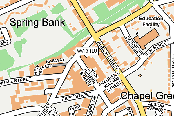 WV13 1LU map - OS OpenMap – Local (Ordnance Survey) WV13 1LU map - OS OpenMap – Local (Ordnance Survey)