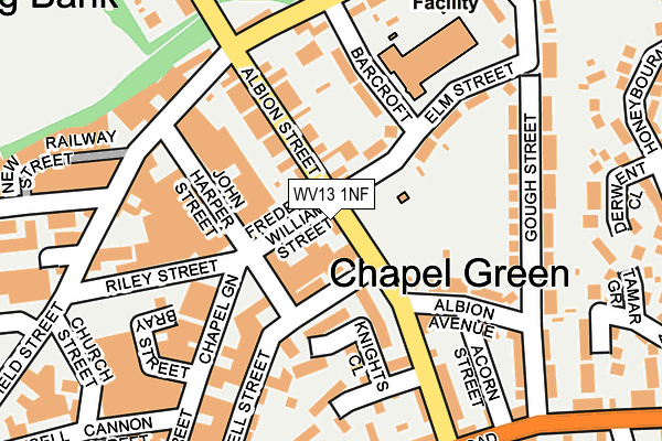WV13 1NF map - OS OpenMap – Local (Ordnance Survey) WV13 1NF map - OS OpenMap – Local (Ordnance Survey)