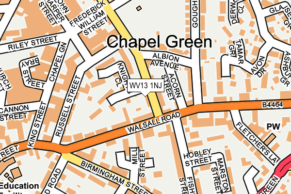WV13 1NJ map - OS OpenMap – Local (Ordnance Survey) WV13 1NJ map - OS OpenMap – Local (Ordnance Survey)