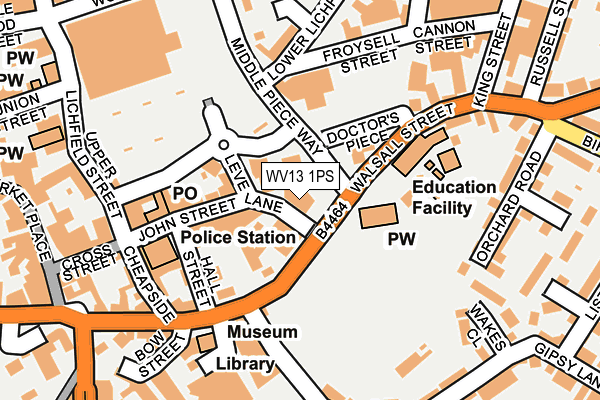 WV13 1PS map - OS OpenMap – Local (Ordnance Survey)