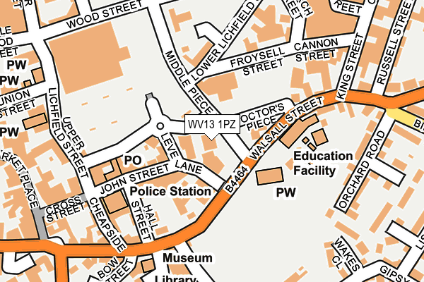 WV13 1PZ map - OS OpenMap – Local (Ordnance Survey) WV13 1PZ map - OS OpenMap – Local (Ordnance Survey)