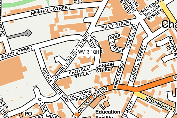 WV13 1QH map - OS OpenMap – Local (Ordnance Survey) WV13 1QH map - OS OpenMap – Local (Ordnance Survey)