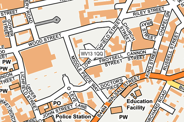 WV13 1QQ map - OS OpenMap – Local (Ordnance Survey) WV13 1QQ map - OS OpenMap – Local (Ordnance Survey)