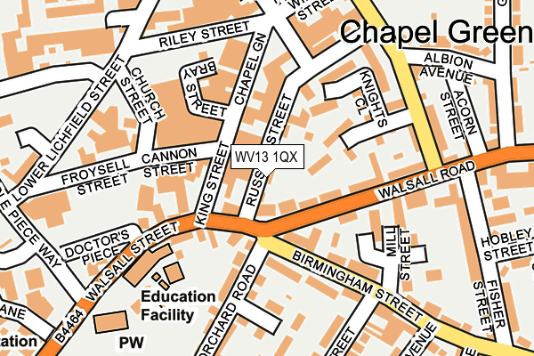 WV13 1QX map - OS OpenMap – Local (Ordnance Survey) WV13 1QX map - OS OpenMap – Local (Ordnance Survey)