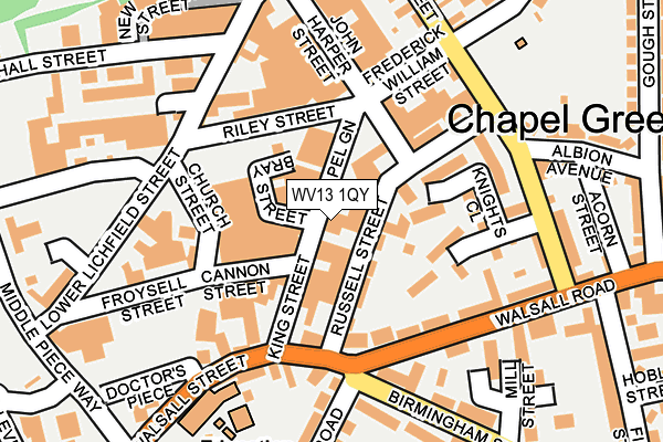 WV13 1QY map - OS OpenMap – Local (Ordnance Survey) WV13 1QY map - OS OpenMap – Local (Ordnance Survey)