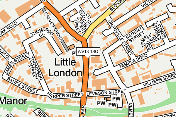 WV13 1SQ map - OS OpenMap – Local (Ordnance Survey) WV13 1SQ map - OS OpenMap – Local (Ordnance Survey)