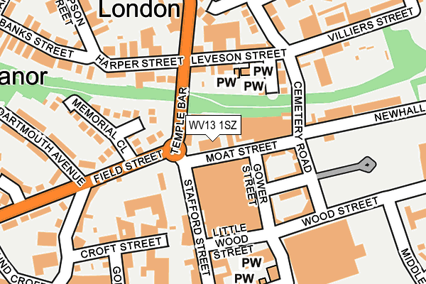 WV13 1SZ map - OS OpenMap – Local (Ordnance Survey) WV13 1SZ map - OS OpenMap – Local (Ordnance Survey)