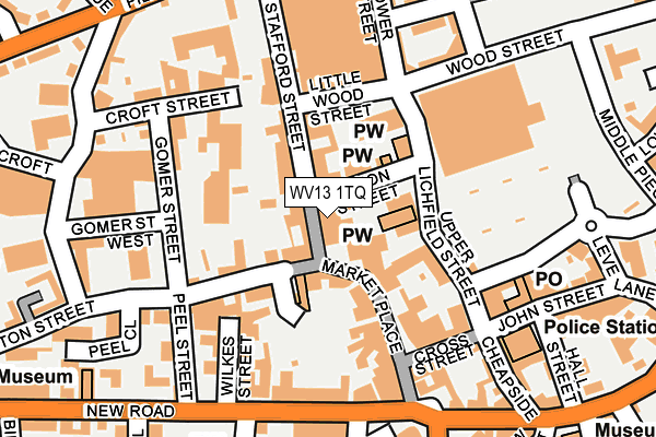 WV13 1TQ map - OS OpenMap – Local (Ordnance Survey) WV13 1TQ map - OS OpenMap – Local (Ordnance Survey)