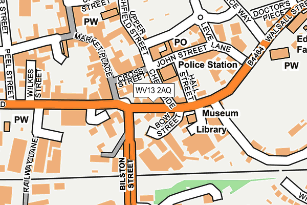 WV13 2AQ map - OS OpenMap – Local (Ordnance Survey) WV13 2AQ map - OS OpenMap – Local (Ordnance Survey)