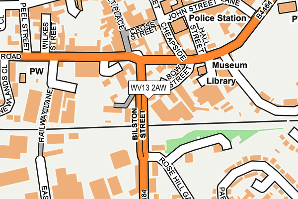 WV13 2AW map - OS OpenMap – Local (Ordnance Survey) WV13 2AW map - OS OpenMap – Local (Ordnance Survey)