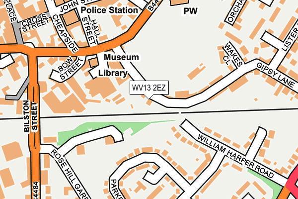 WV13 2EZ map - OS OpenMap – Local (Ordnance Survey) WV13 2EZ map - OS OpenMap – Local (Ordnance Survey)