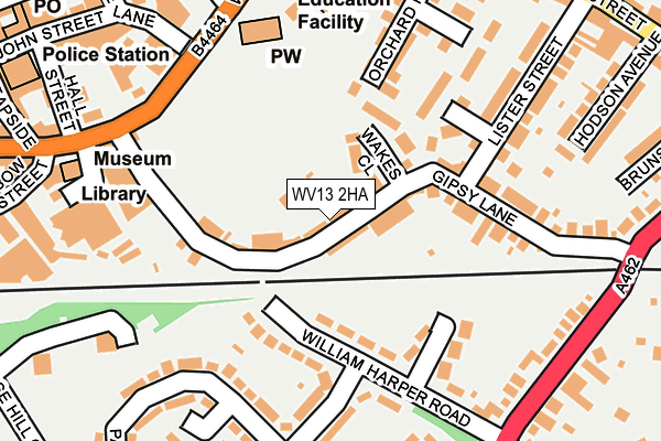 WV13 2HA map - OS OpenMap – Local (Ordnance Survey)