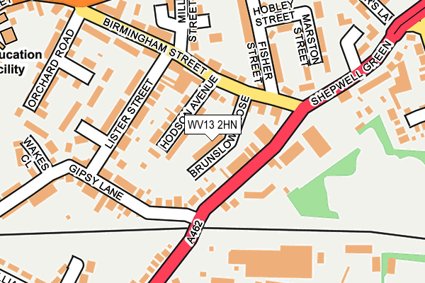 WV13 2HN map - OS OpenMap – Local (Ordnance Survey) WV13 2HN map - OS OpenMap – Local (Ordnance Survey)