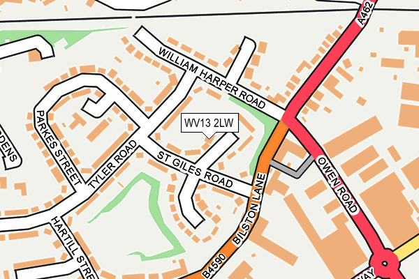 WV13 2LW map - OS OpenMap – Local (Ordnance Survey) WV13 2LW map - OS OpenMap – Local (Ordnance Survey)