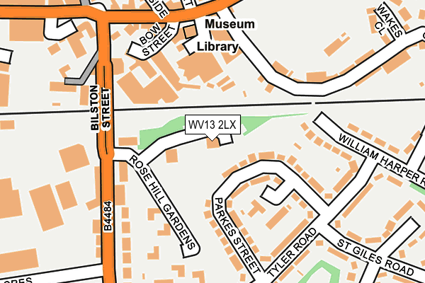 WV13 2LX map - OS OpenMap – Local (Ordnance Survey) WV13 2LX map - OS OpenMap – Local (Ordnance Survey)