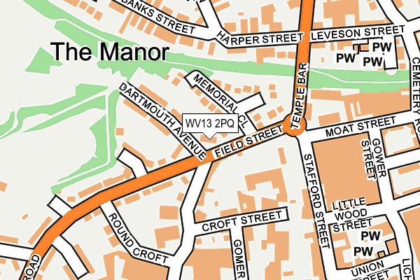 WV13 2PQ map - OS OpenMap – Local (Ordnance Survey) WV13 2PQ map - OS OpenMap – Local (Ordnance Survey)