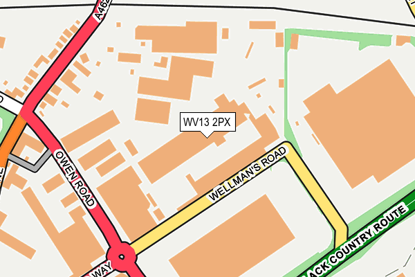 WV13 2PX map - OS OpenMap – Local (Ordnance Survey) WV13 2PX map - OS OpenMap – Local (Ordnance Survey)