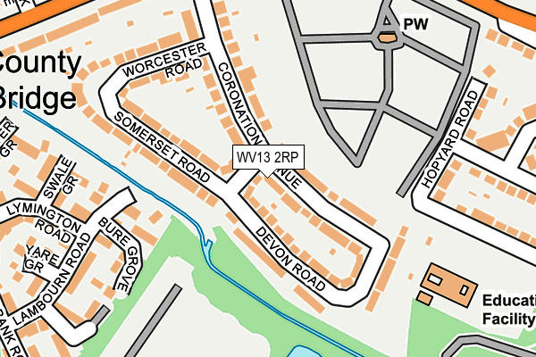 WV13 2RP map - OS OpenMap – Local (Ordnance Survey) WV13 2RP map - OS OpenMap – Local (Ordnance Survey)