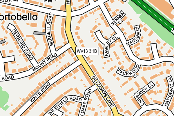 WV13 3HB map - OS OpenMap – Local (Ordnance Survey) WV13 3HB map - OS OpenMap – Local (Ordnance Survey)