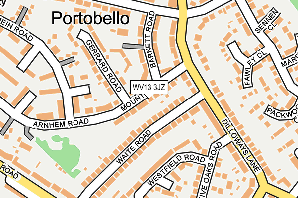WV13 3JZ map - OS OpenMap – Local (Ordnance Survey) WV13 3JZ map - OS OpenMap – Local (Ordnance Survey)