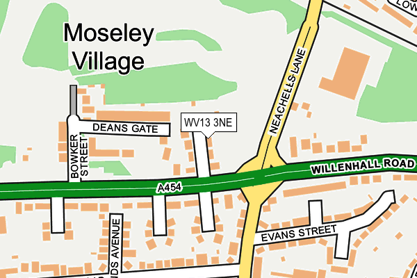 WV13 3NE map - OS OpenMap – Local (Ordnance Survey) WV13 3NE map - OS OpenMap – Local (Ordnance Survey)
