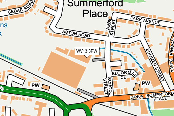 WV13 3PW map - OS OpenMap – Local (Ordnance Survey) WV13 3PW map - OS OpenMap – Local (Ordnance Survey)