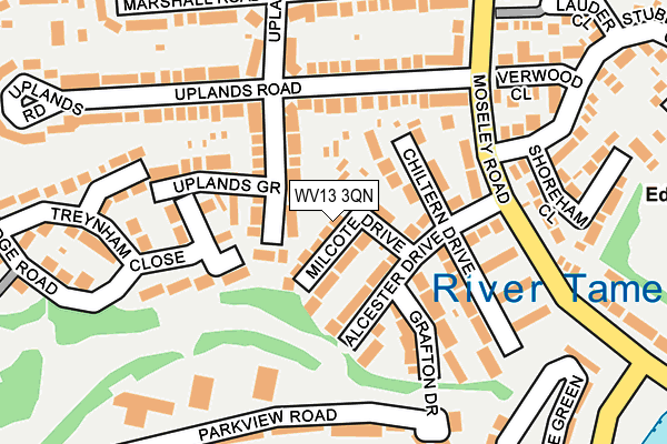 WV13 3QN map - OS OpenMap – Local (Ordnance Survey) WV13 3QN map - OS OpenMap – Local (Ordnance Survey)