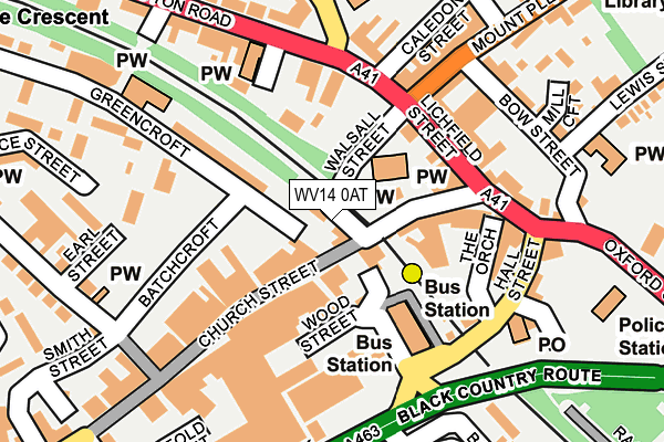 WV14 0AT map - OS OpenMap – Local (Ordnance Survey) WV14 0AT map - OS OpenMap – Local (Ordnance Survey)