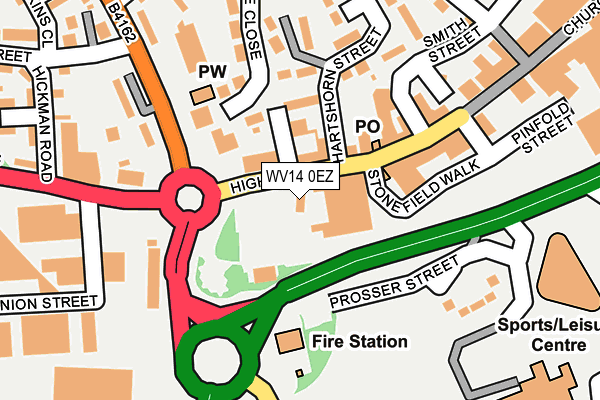 WV14 0EZ map - OS OpenMap – Local (Ordnance Survey) WV14 0EZ map - OS OpenMap – Local (Ordnance Survey)