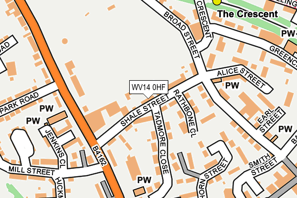 WV14 0HF map - OS OpenMap – Local (Ordnance Survey) WV14 0HF map - OS OpenMap – Local (Ordnance Survey)