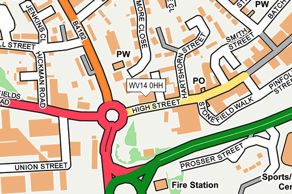 WV14 0HH map - OS OpenMap – Local (Ordnance Survey) WV14 0HH map - OS OpenMap – Local (Ordnance Survey)