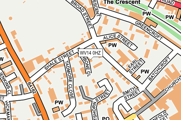 WV14 0HZ map - OS OpenMap – Local (Ordnance Survey) WV14 0HZ map - OS OpenMap – Local (Ordnance Survey)