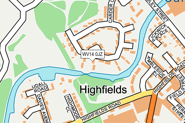 WV14 0JZ map - OS OpenMap – Local (Ordnance Survey) WV14 0JZ map - OS OpenMap – Local (Ordnance Survey)