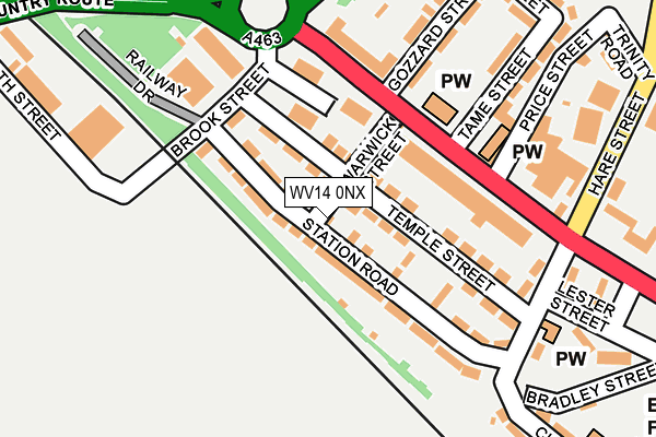 WV14 0NX map - OS OpenMap – Local (Ordnance Survey) WV14 0NX map - OS OpenMap – Local (Ordnance Survey)