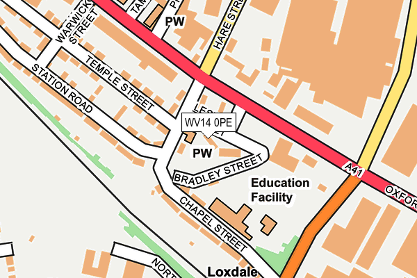 WV14 0PE map - OS OpenMap – Local (Ordnance Survey) WV14 0PE map - OS OpenMap – Local (Ordnance Survey)