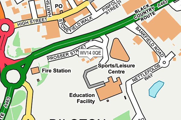 WV14 0QE map - OS OpenMap – Local (Ordnance Survey)