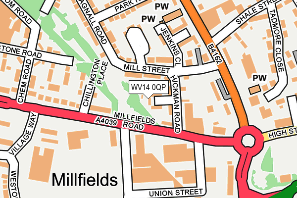 WV14 0QP map - OS OpenMap – Local (Ordnance Survey) WV14 0QP map - OS OpenMap – Local (Ordnance Survey)