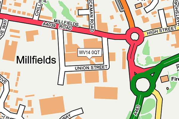WV14 0QT map - OS OpenMap – Local (Ordnance Survey)