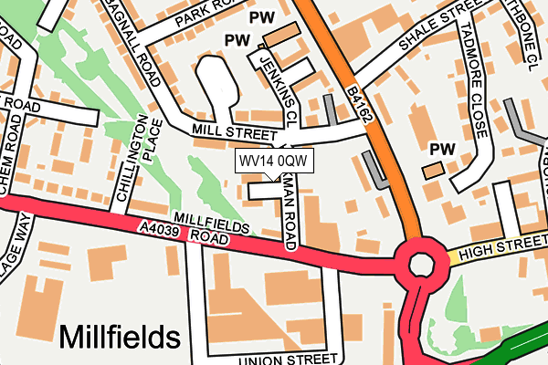 WV14 0QW map - OS OpenMap – Local (Ordnance Survey) WV14 0QW map - OS OpenMap – Local (Ordnance Survey)