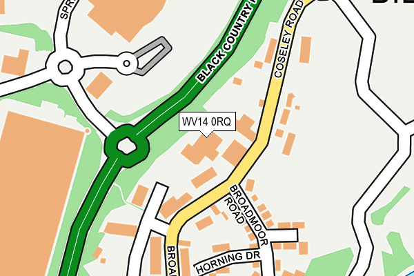 WV14 0RQ map - OS OpenMap – Local (Ordnance Survey) WV14 0RQ map - OS OpenMap – Local (Ordnance Survey)