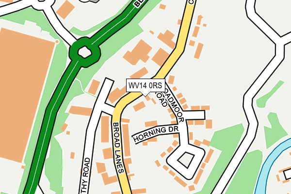 WV14 0RS map - OS OpenMap – Local (Ordnance Survey) WV14 0RS map - OS OpenMap – Local (Ordnance Survey)