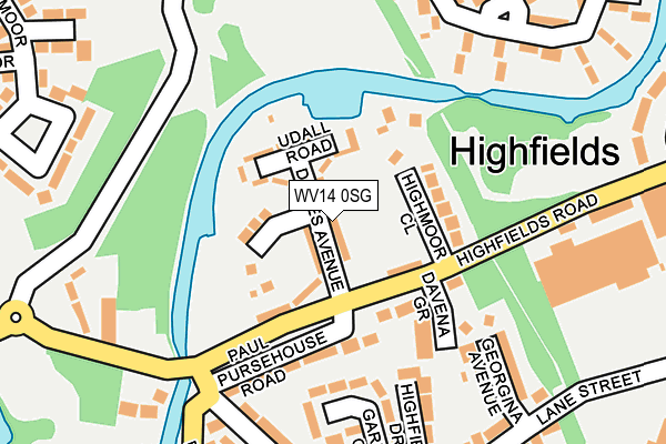 WV14 0SG map - OS OpenMap – Local (Ordnance Survey) WV14 0SG map - OS OpenMap – Local (Ordnance Survey)