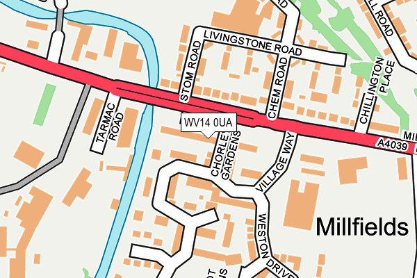 WV14 0UA map - OS OpenMap – Local (Ordnance Survey) WV14 0UA map - OS OpenMap – Local (Ordnance Survey)