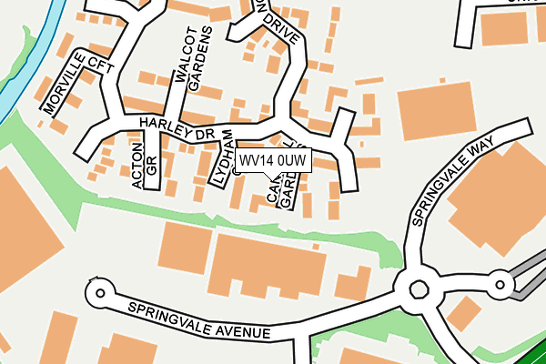 WV14 0UW map - OS OpenMap – Local (Ordnance Survey)