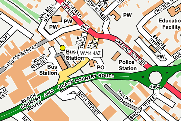 WV14 4AZ map - OS OpenMap – Local (Ordnance Survey) WV14 4AZ map - OS OpenMap – Local (Ordnance Survey)