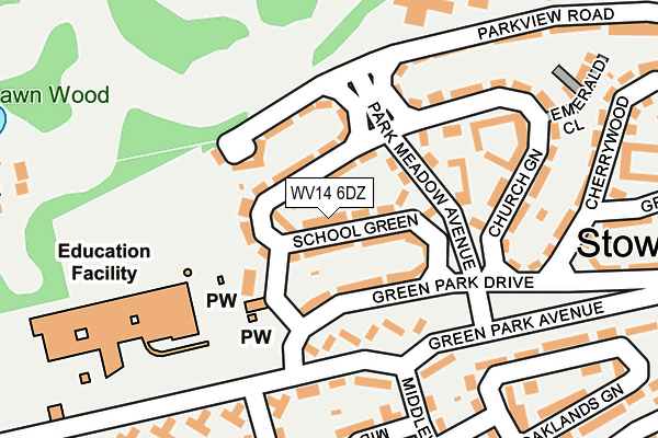 WV14 6DZ map - OS OpenMap – Local (Ordnance Survey) WV14 6DZ map - OS OpenMap – Local (Ordnance Survey)