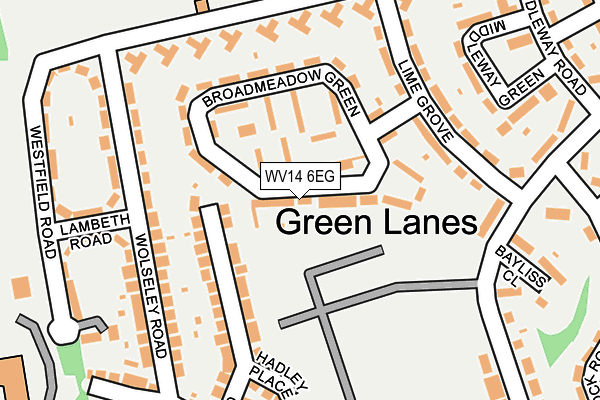 WV14 6EG map - OS OpenMap – Local (Ordnance Survey) WV14 6EG map - OS OpenMap – Local (Ordnance Survey)