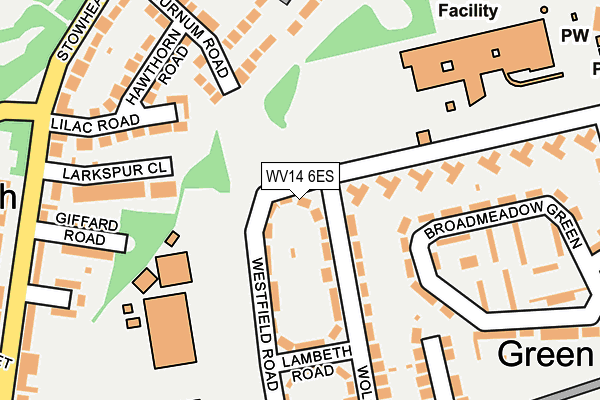 WV14 6ES map - OS OpenMap – Local (Ordnance Survey) WV14 6ES map - OS OpenMap – Local (Ordnance Survey)